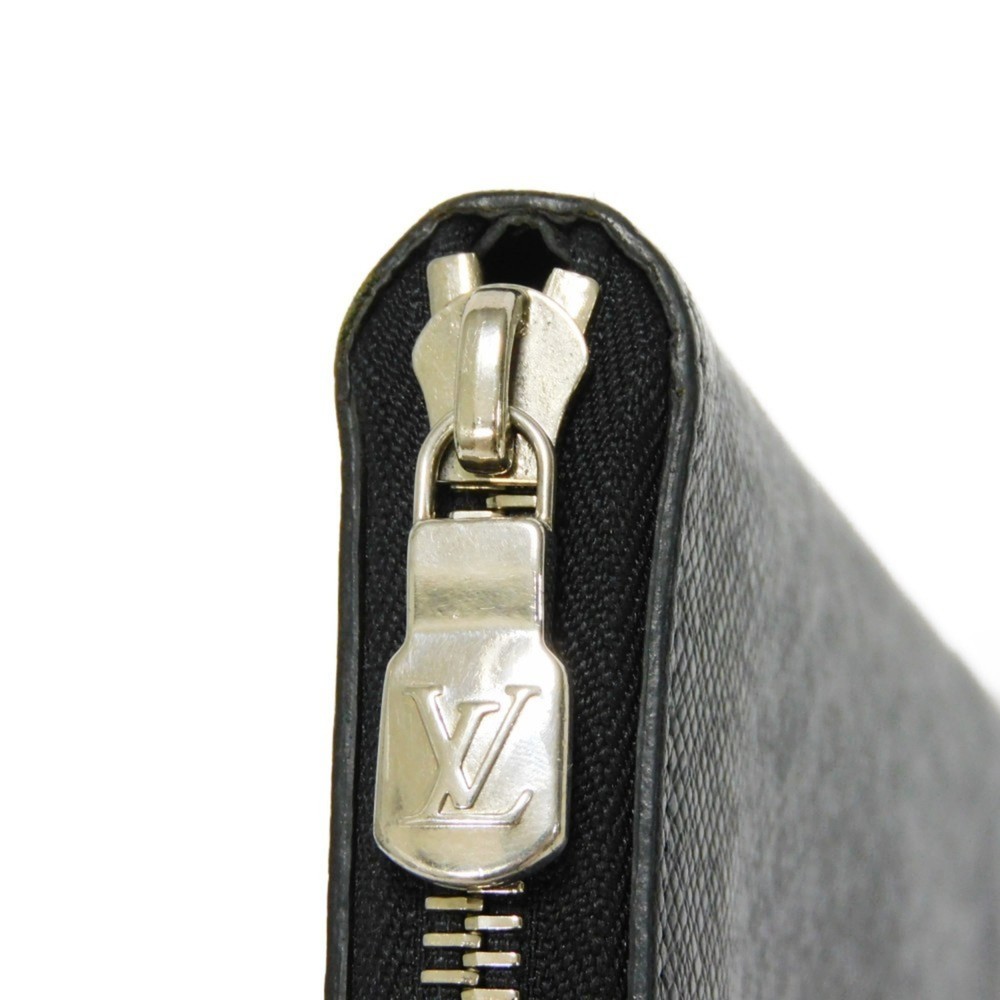 LOUIS VUITTON Long Wallet Zippy Vertical LV Logo Black New Round Zipper Taiga... - Picture 15 of 16